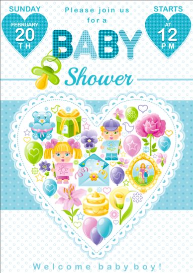 shower heart card baby 