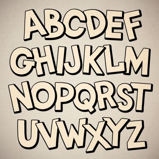 beige alphabet 