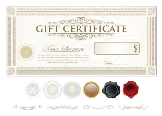 light gift colored certificate 