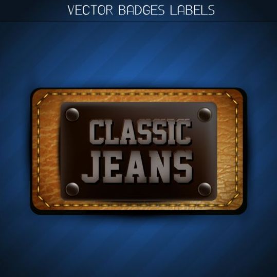 leather label jeans badges 