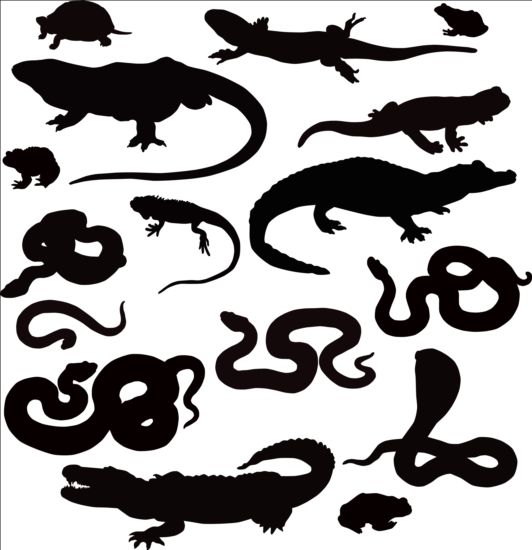 silhouetter Reptiles 