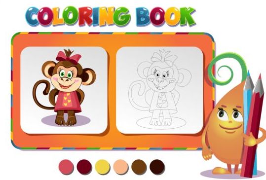 monkey girl coloring book 