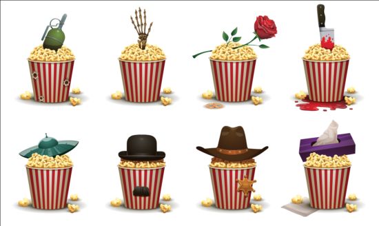 popcorn cinema buckets background 