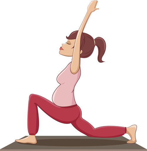 yoga pregnant girl doing 
