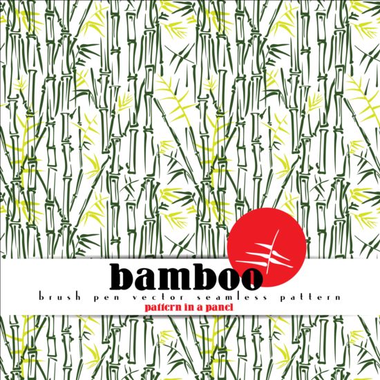 seamless pattern brushpen bamboo 
