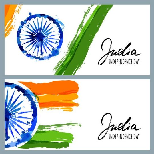 watercolor indian Independence day background 