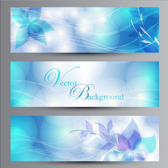 floral blue banners 