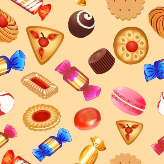 seamless pattern cookies candy 