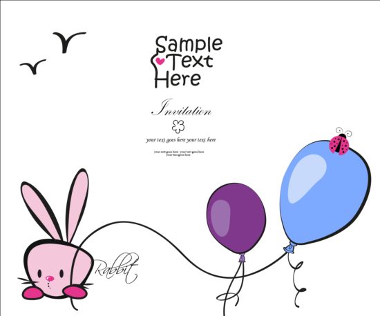 card bunny balloons 
