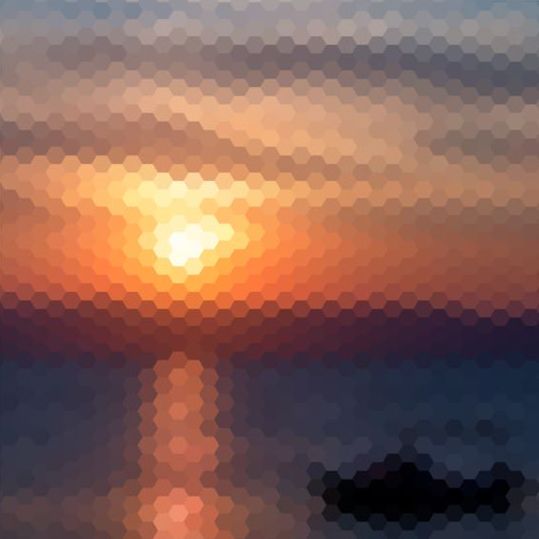 sunset shapes geometric blurred background 