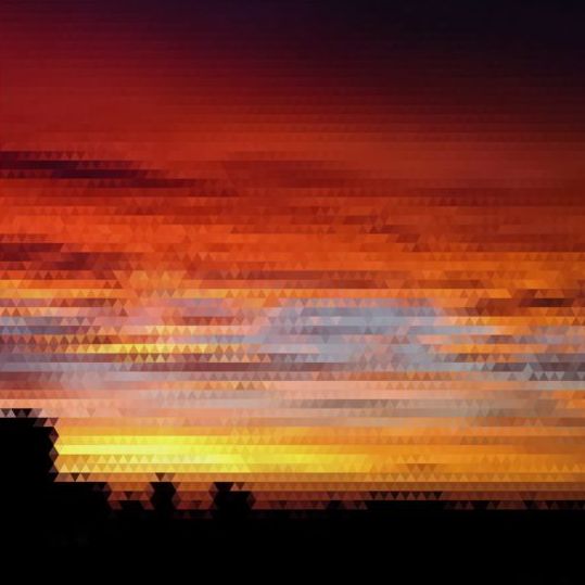 sunset shapes geometric blurred background 