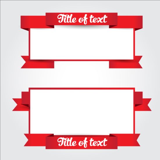 ribbon red blank banners 