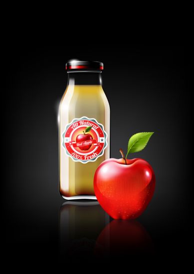 juice glass bottle apple 