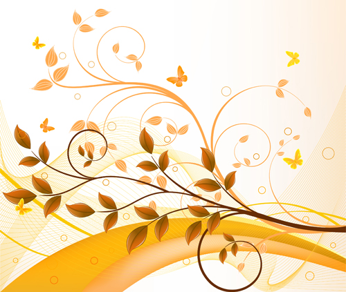 tree golden branches background abstract 