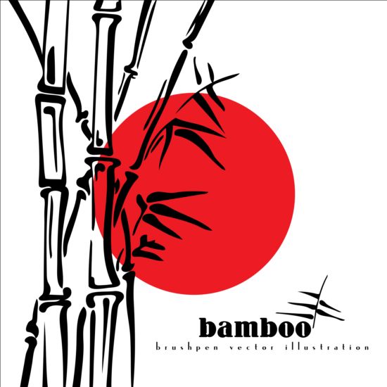 pen illustration brush bamboo background 