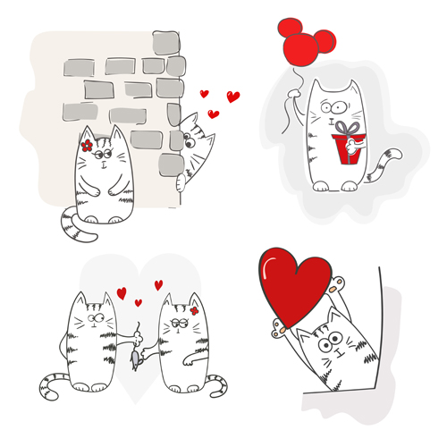 funny doodle cats  