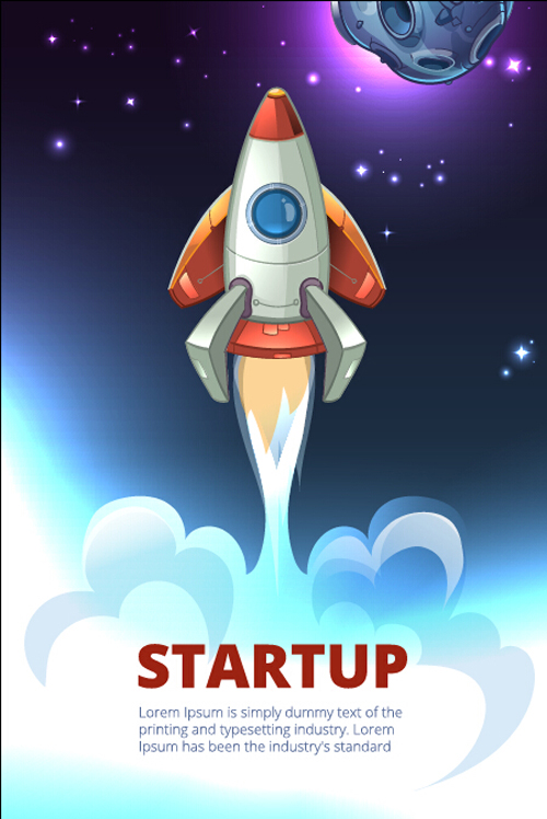 startup rocket design background 