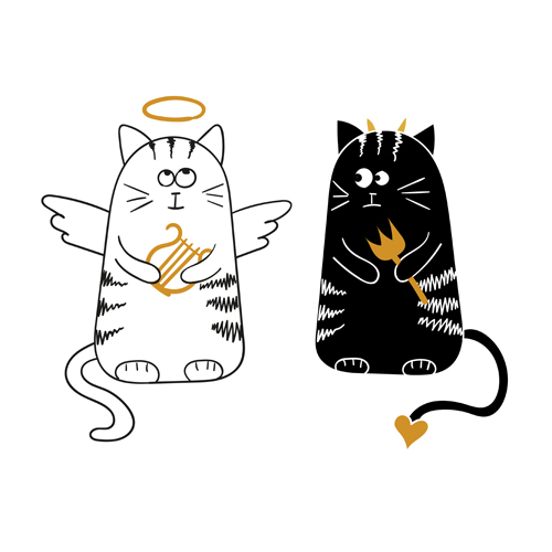 funny doodle cats 