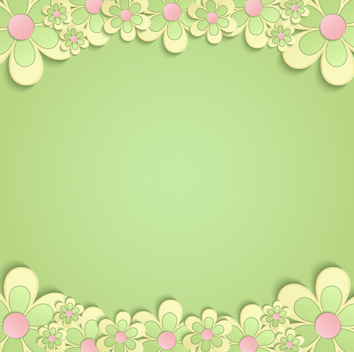 paper green flower cute background 