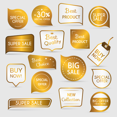 tags sale labels golden 