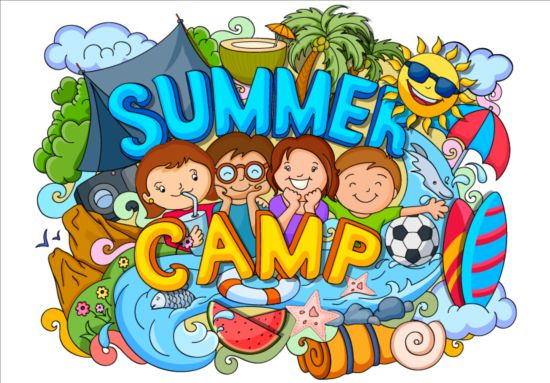 summer illustration doodle camp 