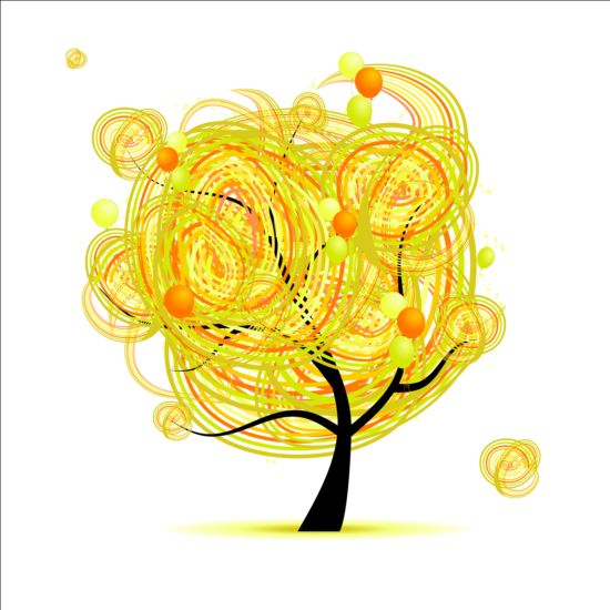 yellow tree abstract 