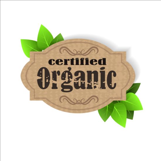 organic leaves label green Certified 