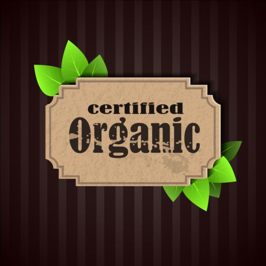 organic leaves label green Certified 