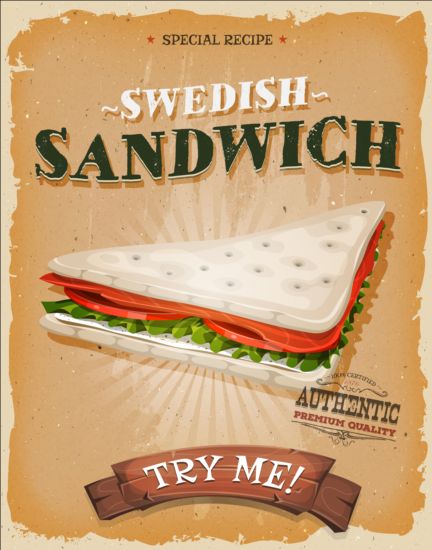 vintage Swedish sandwich poster 