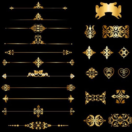 ornaments gold calligraphic 