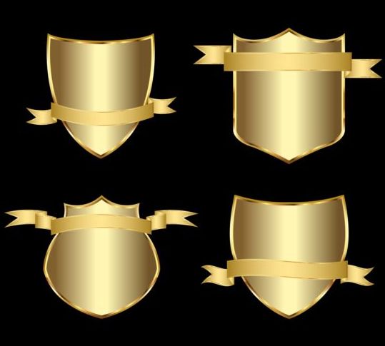 shield ribbon golden 
