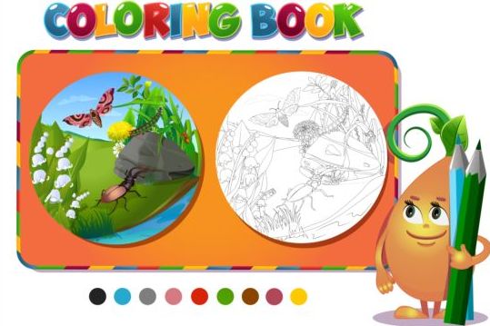 nature insects coloring book 