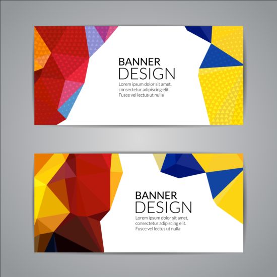 shapes geometric colored banners 