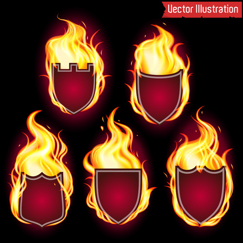 labels illustration fire 