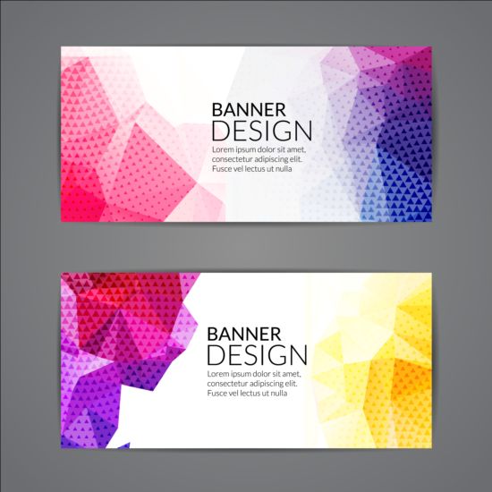 shapes geometric colored banners 