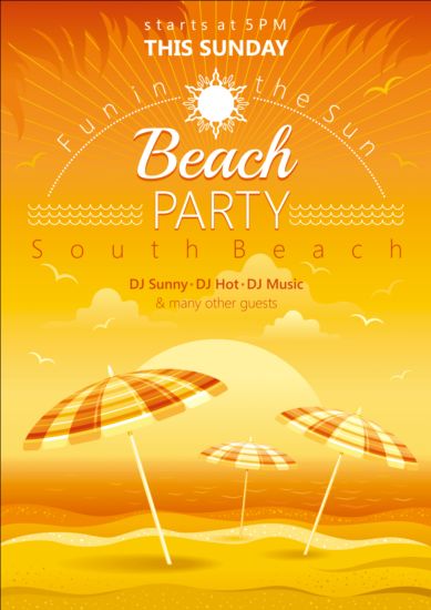 umbrella poster party beach 