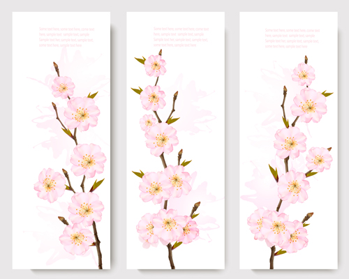 spring sakura pink banners 