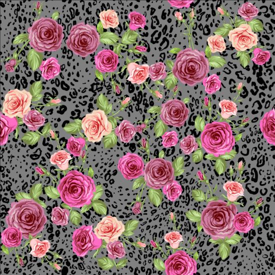skin seamless roses pattern animal 