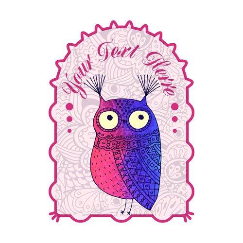 owl floral card 