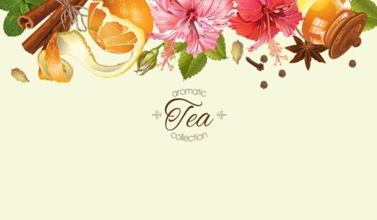 vintage tea herbal background 