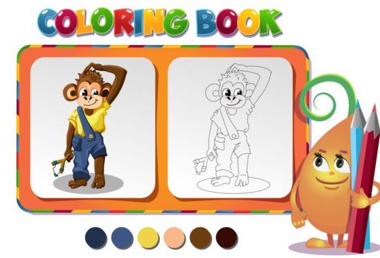 monkey coloring boy book 
