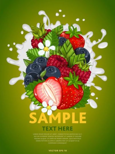 poster milk fruit Composition 