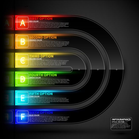 neon infographic colored 