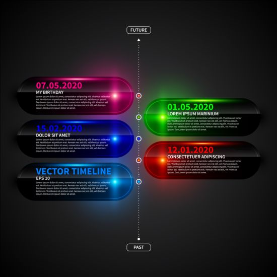 neon infographic colored 