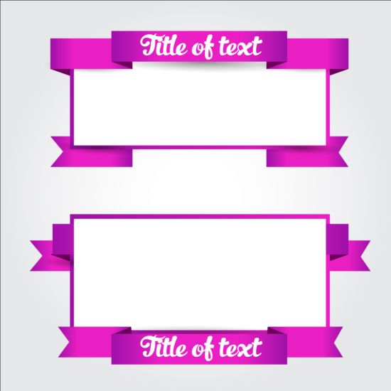 violet ribbon blank banners 