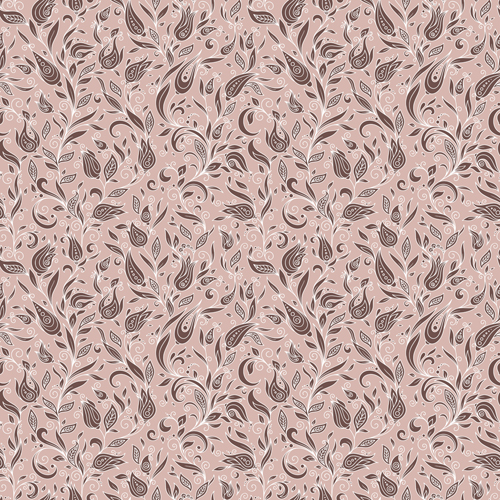 seamless pattern flowers doodles 