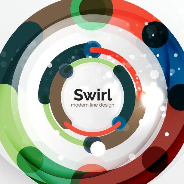 swirl shaped colored circle background 