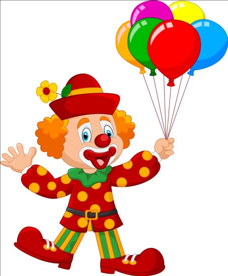 cute colored clown balloon 