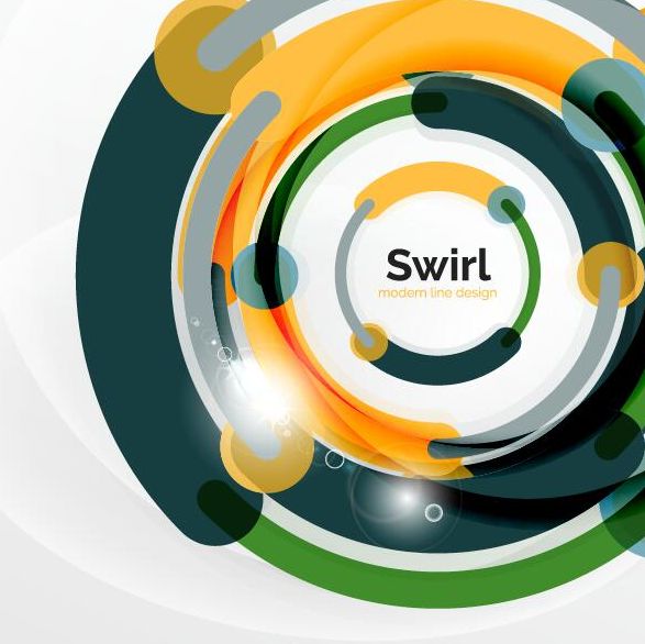 swirl shaped colored circle background 