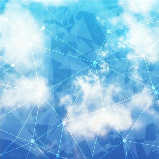 triangles tech cloud background 